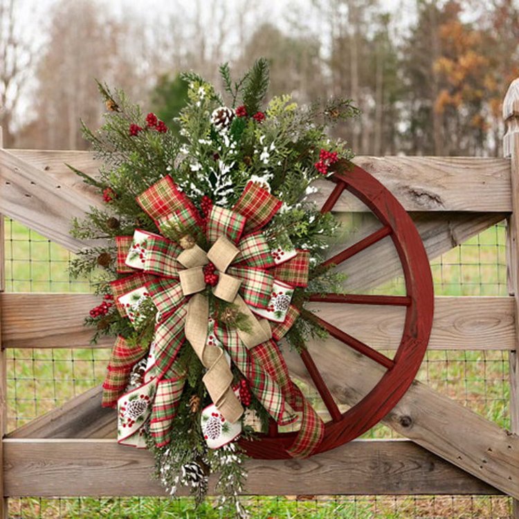 Rustic Charm Wheel Wreath for Your Home