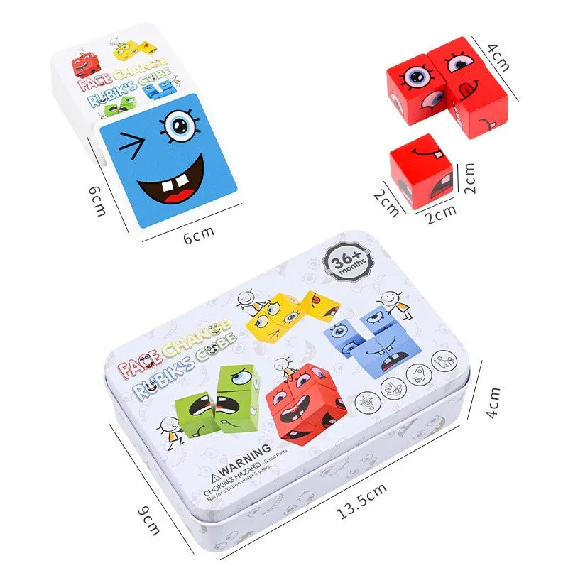 Colorful Educational Wooden Puzzle Game – Block Mixing Toy for Toddlers