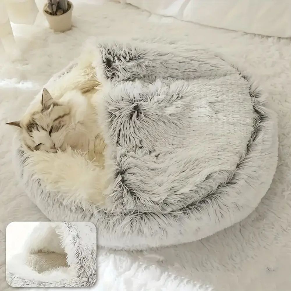 Cozy Nesting Hooded Pet Bed for Ultimate Comfort