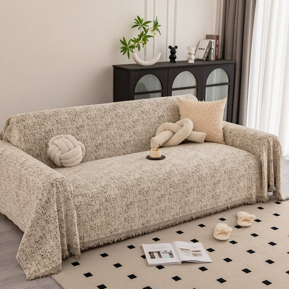 Chic Chenille Sofa Protector with Speckled Design