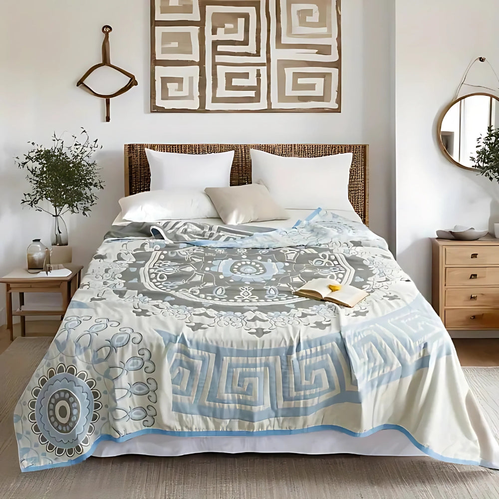 Coastal Charm Cotton Throw Blanket