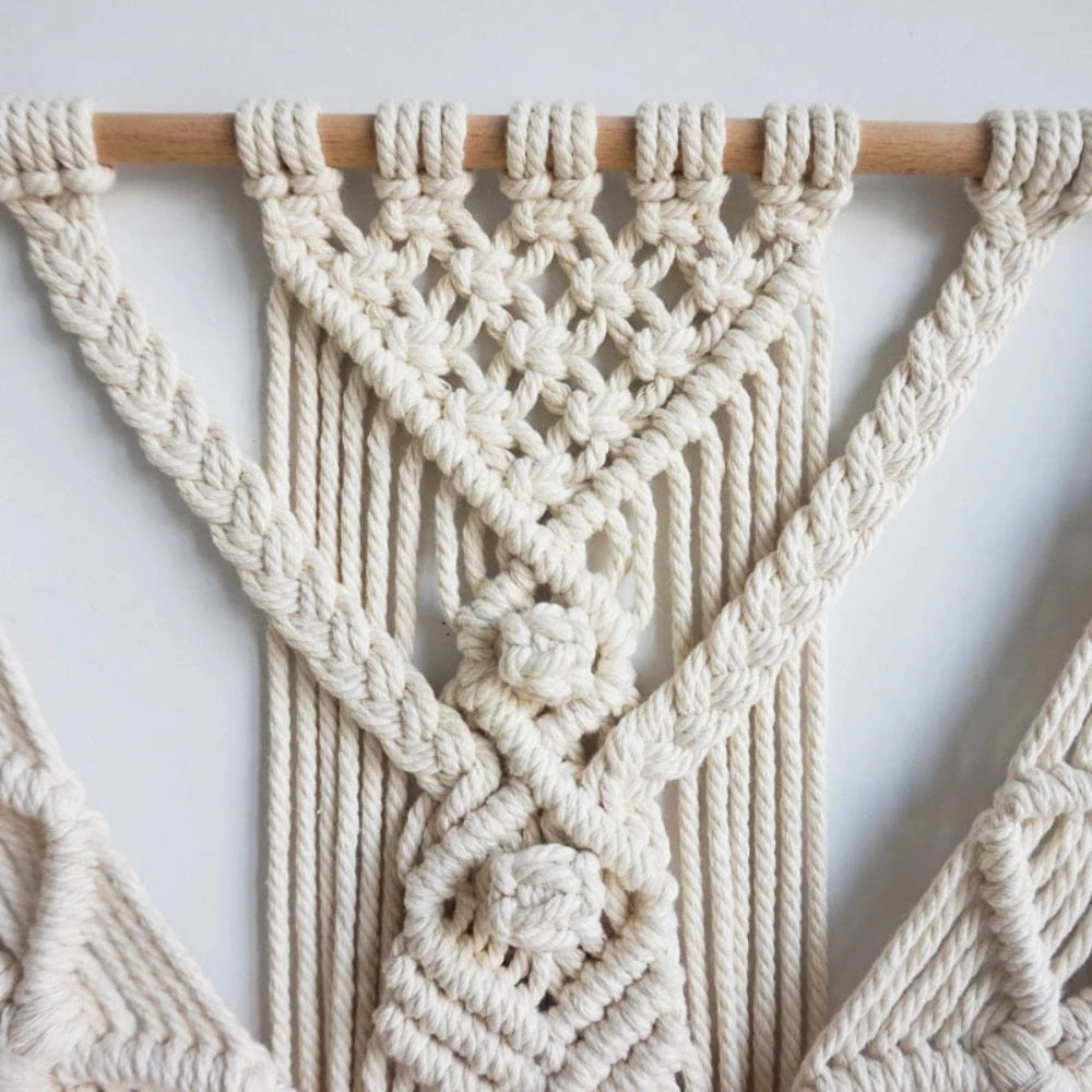 Textured Geometric Macrame Wall Art for Modern Spaces