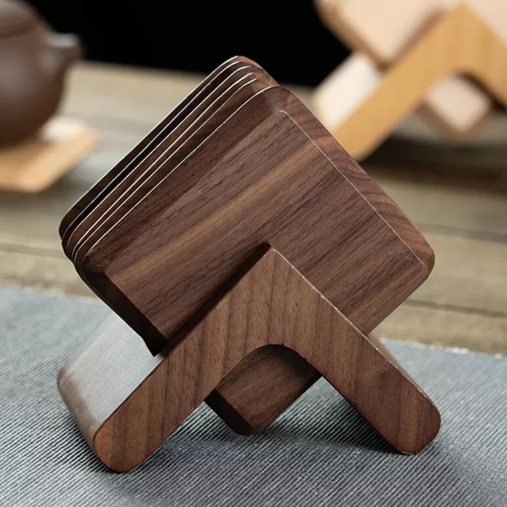 Artisan Wooden Coaster Collection | Set of 6