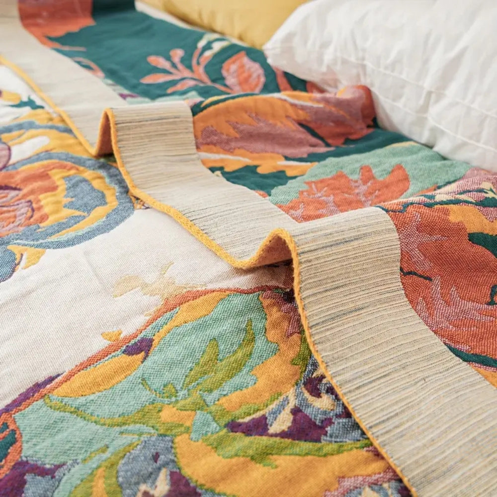 Elysian Garden Cotton Throw Blanket