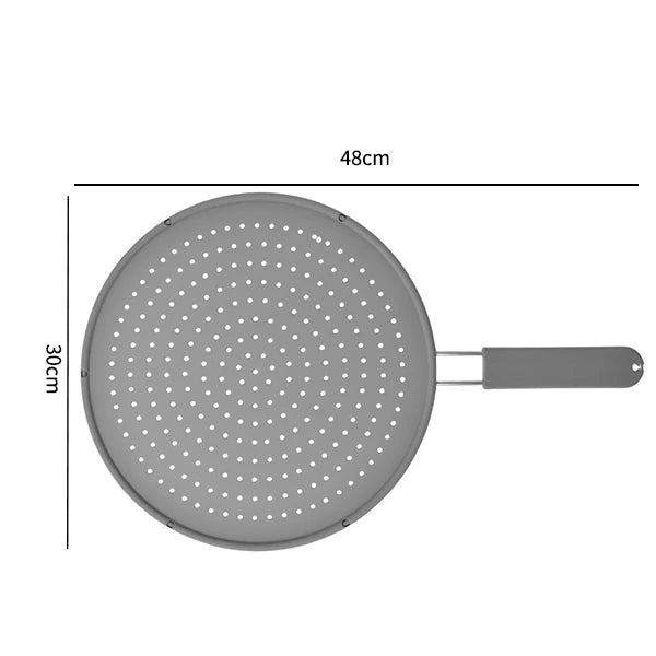 Splash Shield for Pans | Heat-Resistant Silicone Lid with Stainless Steel Handle for Cookware up to 28 cm