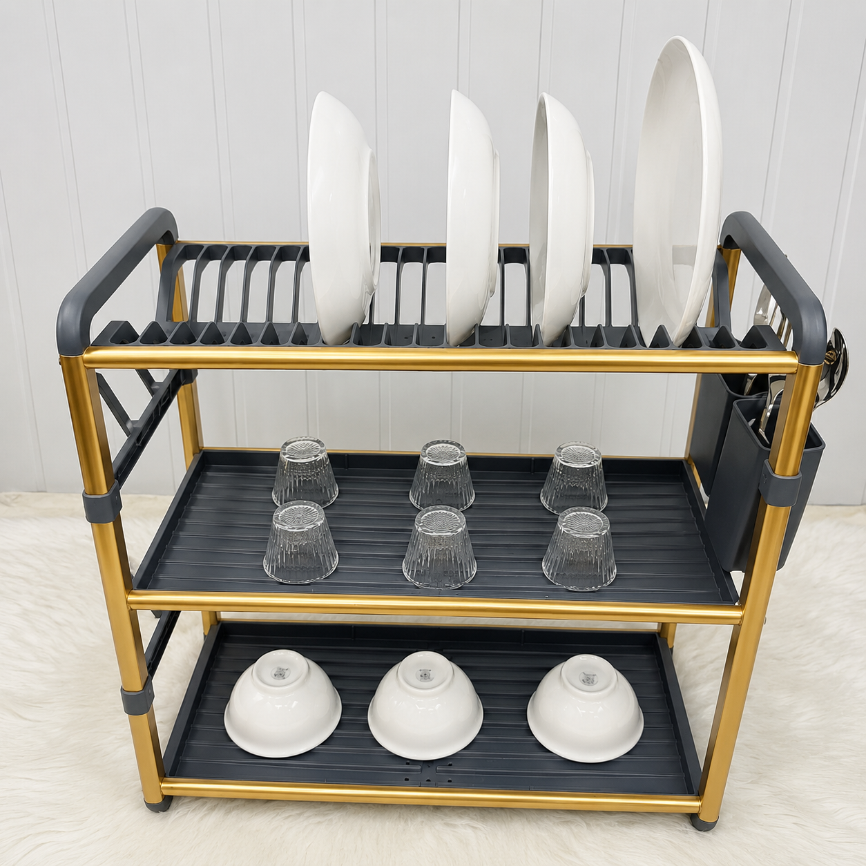 Aluminum 3-Tier Dish Drying Rack