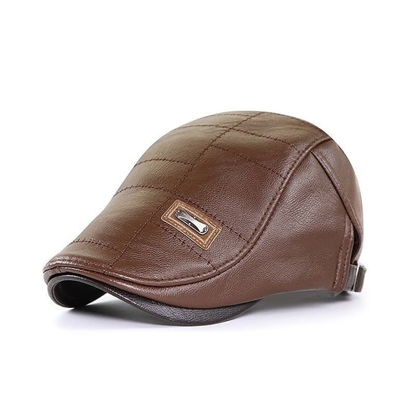 Timeless Leather Newsboy Cap for All Seasons
