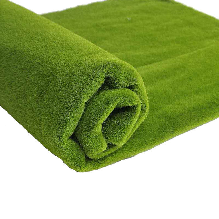 Green Artificial Turf with Moss-Like Plant Appearance