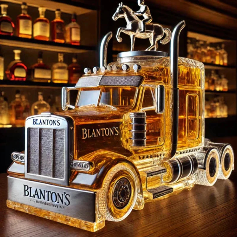 Truck-Shaped Whiskey Decanter | Unique Glass Bottle for Home Bars