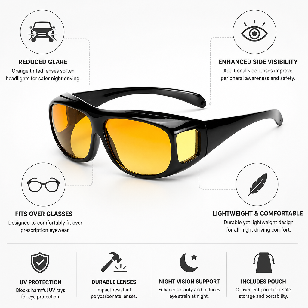 Enhanced Night Vision Driving Glasses for Clearer Visibility