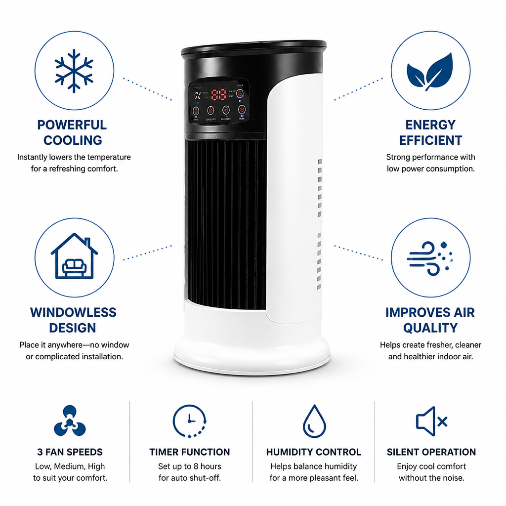 SmartCool Windowless Portable AC Unit for Instant Comfort