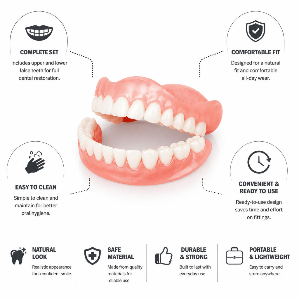 Comfortable & Effortless Dual Denture Replacement Set
