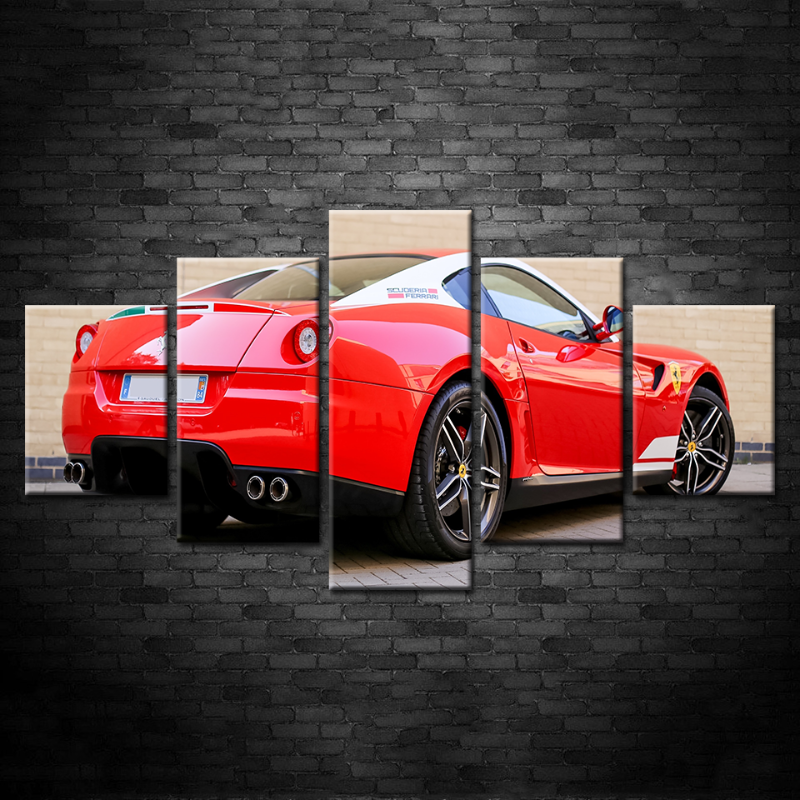 Vibrant 5-Piece Retro Car Canvas Art for Home Decor