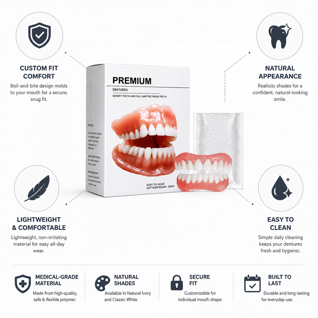 Custom-Fit Smile Enhancer Denture Set (Upper & Lower)