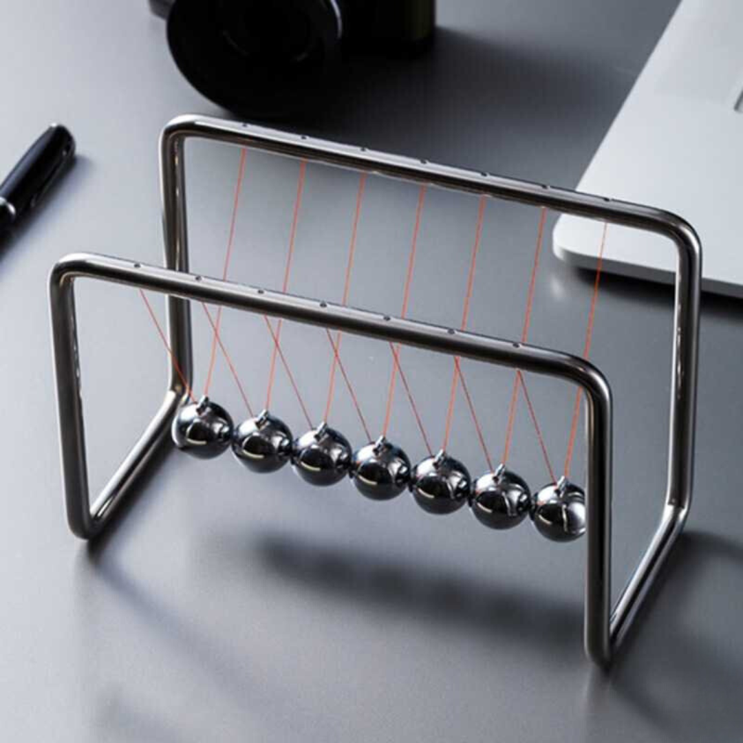 Silver Balance Balls Desk Toy - Newton Pendulum for Office Decor