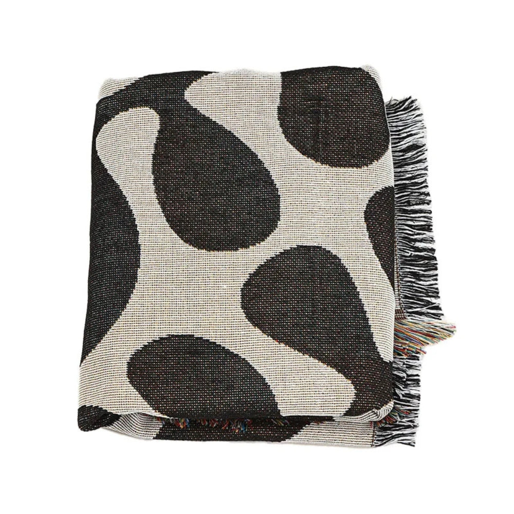 Vintage-Inspired Woven Cotton Throw Blanket