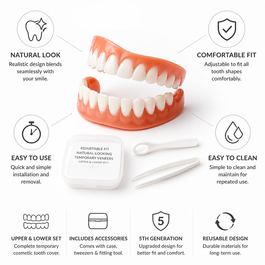 Customizable Comfort Temporary Tooth Covers for Every Smile