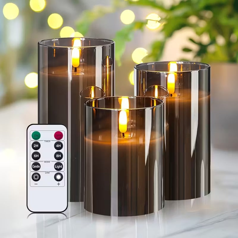 Deluxe Flameless Candles – Set of 3