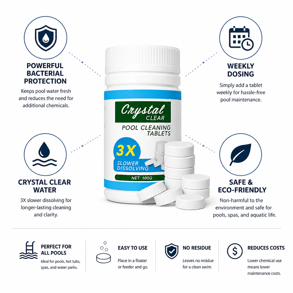 Effortless Pool Care with Weekly Cleaning Tablets (50-Pack)