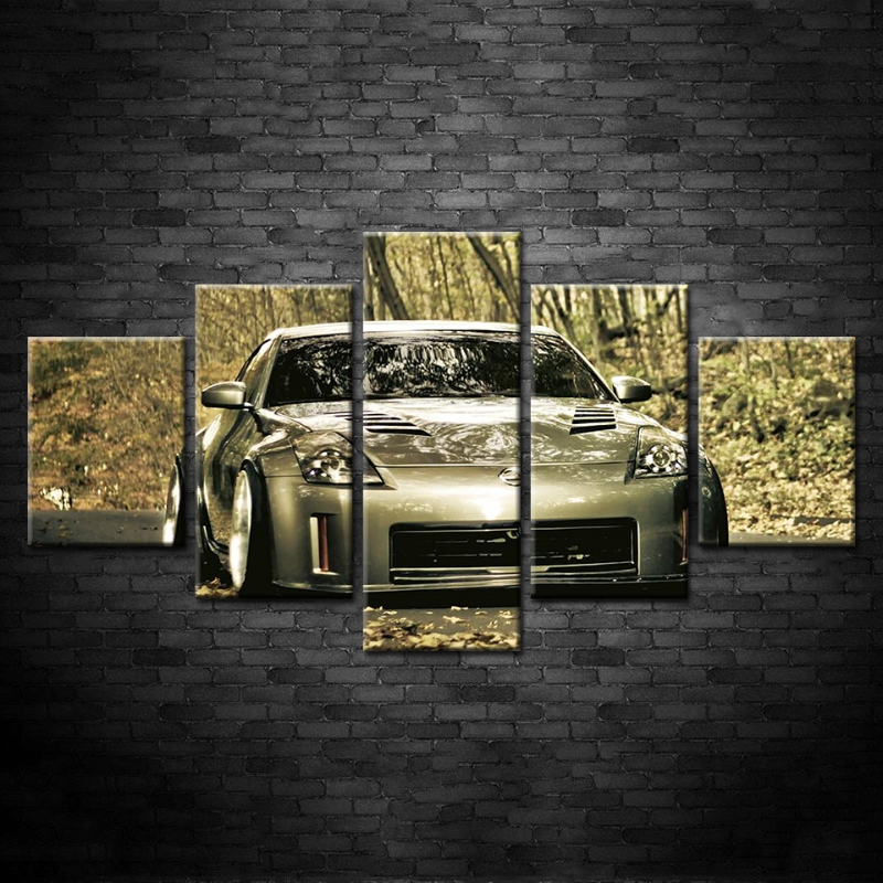 Stunning 5-Piece Metallic Car Canvas Art for Your Space