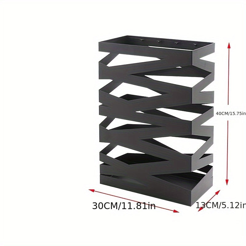 Large Capacity Metal Umbrella Holder for Modern Entryway - Black