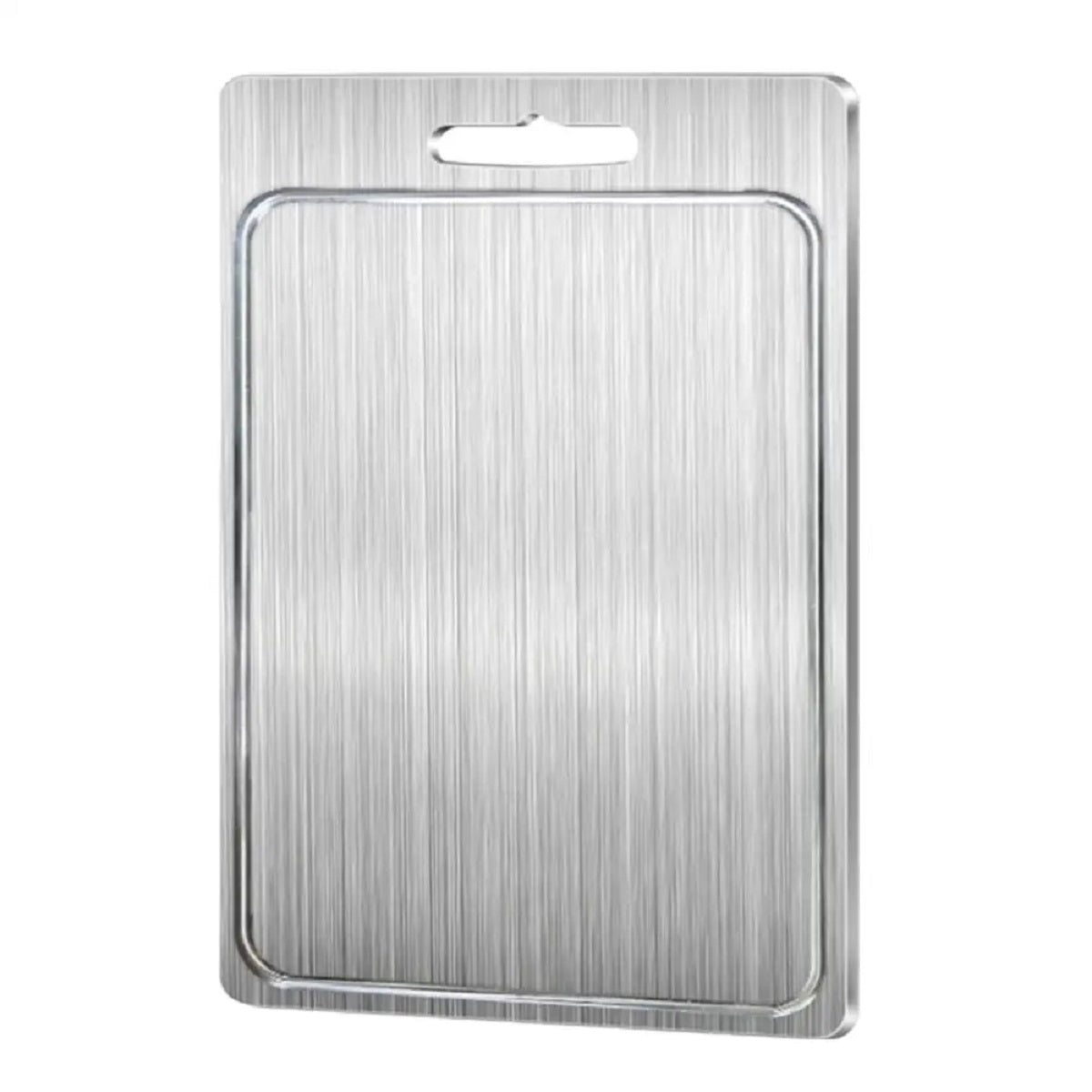 Durable Double-Sided Cutting Board in Stainless Steel and Titanium