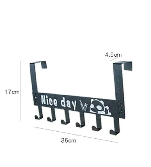Durable Metal Door Hook Organizer with 6 Hooks