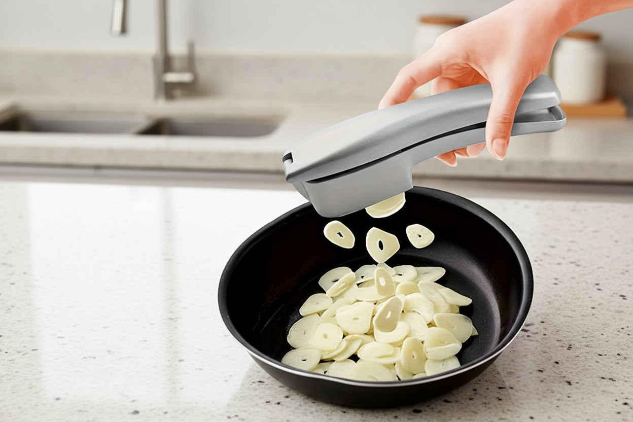 Efficient Garlic Crusher & Chopper in Durable Aluminum