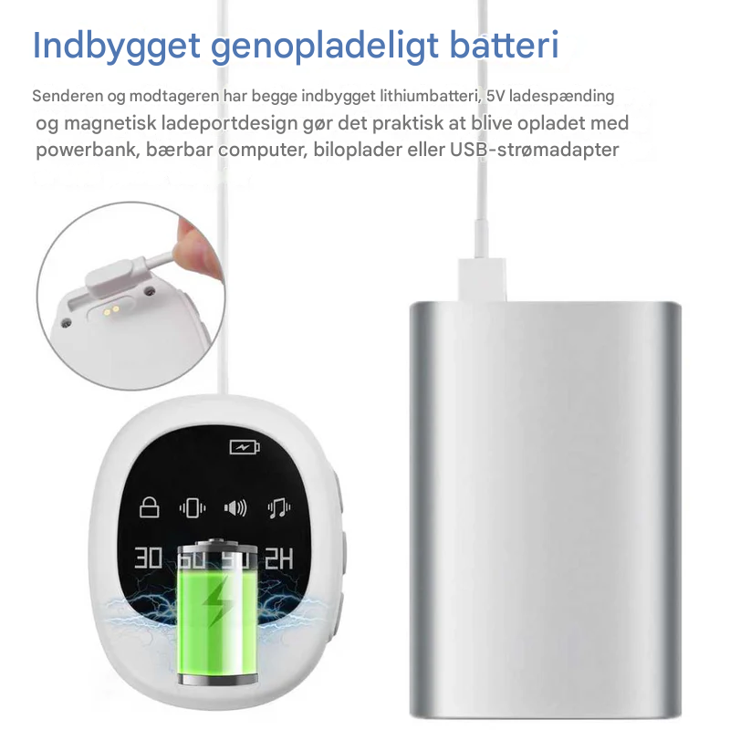 Wireless Bedwetting Alarm with Vibration and Timer – USB Rechargeable