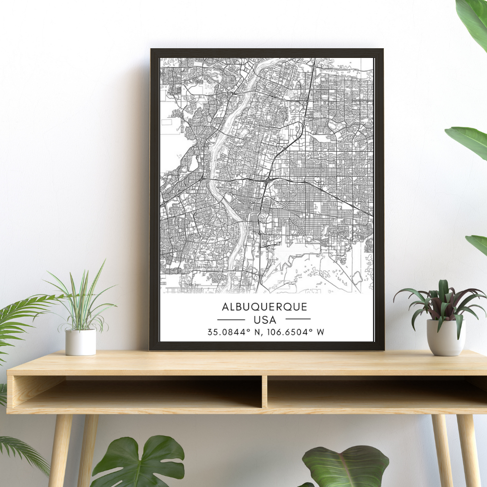Canvas Wall Art of Albuquerque City Map