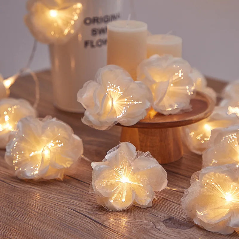 LED Flower Garland – 3m with Warm White Glow for Romantic Decor