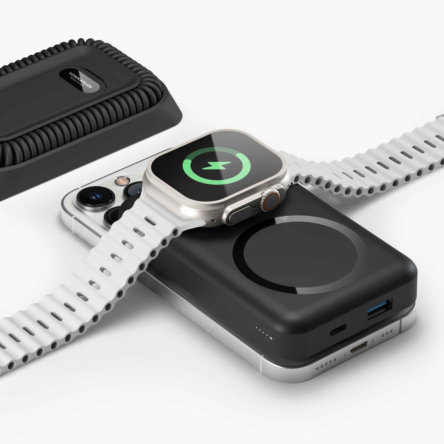 Magnetic 10,000 mAh Portable Charger with USB-C Cable