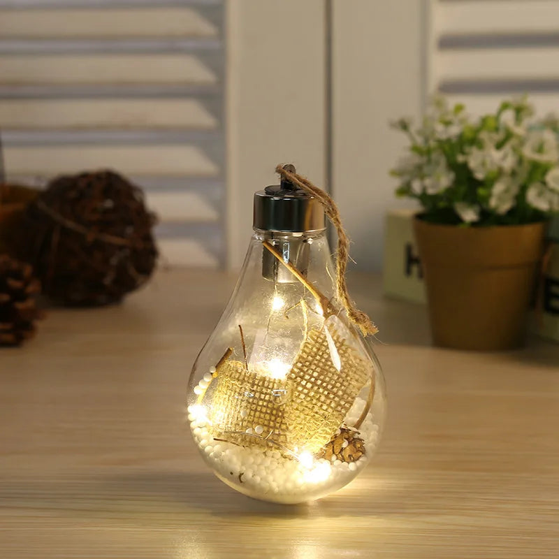 LED Decorative Light with Transparent Leaf Ball Design - Warm White Glow for Christmas, Weddings & Parties