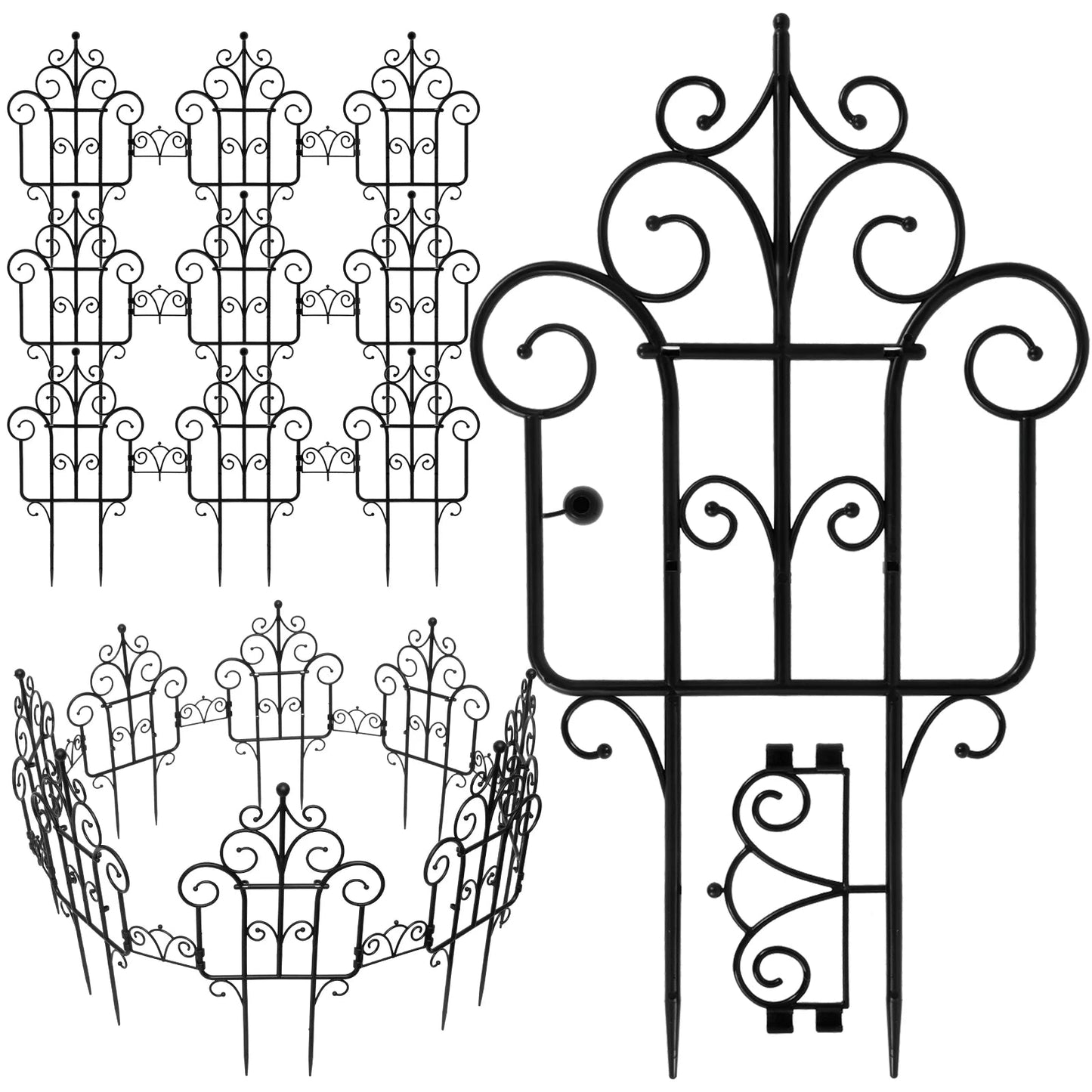 Decorative Plastic Garden Fence – 40 cm Height, Foldable, Multi-Use, Pack of 10