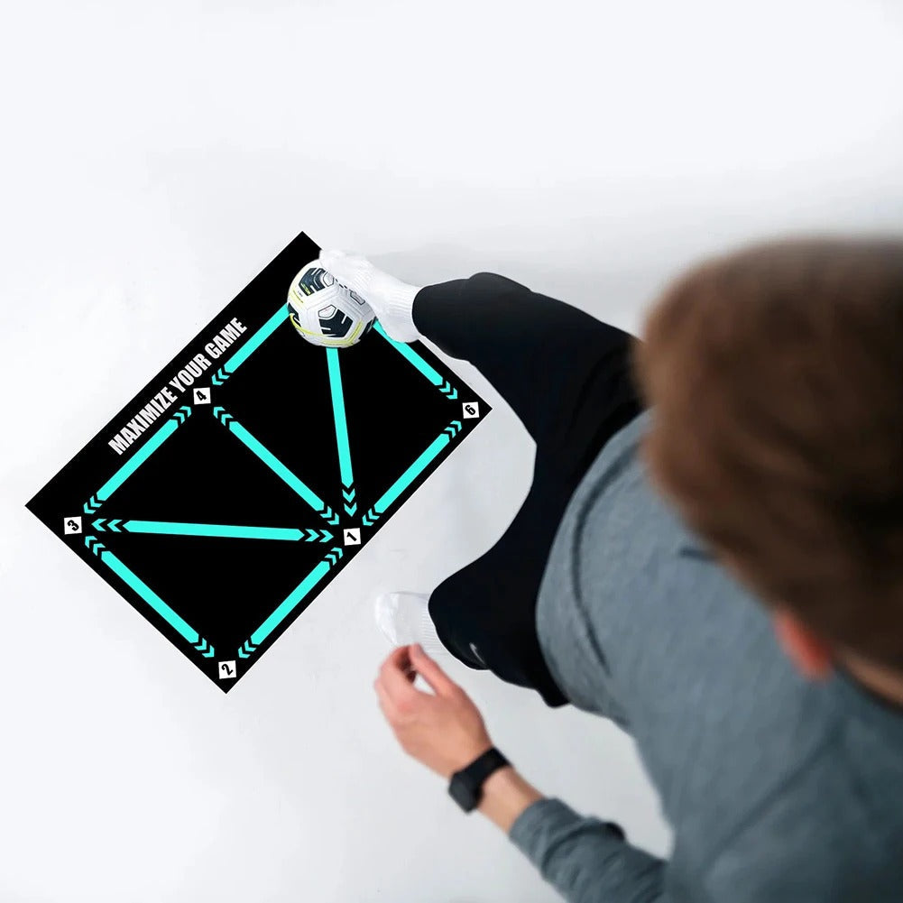 Football Training Mat with Non-Slip Rubber, Marked Positions, Low Noise, 90 × 60 cm