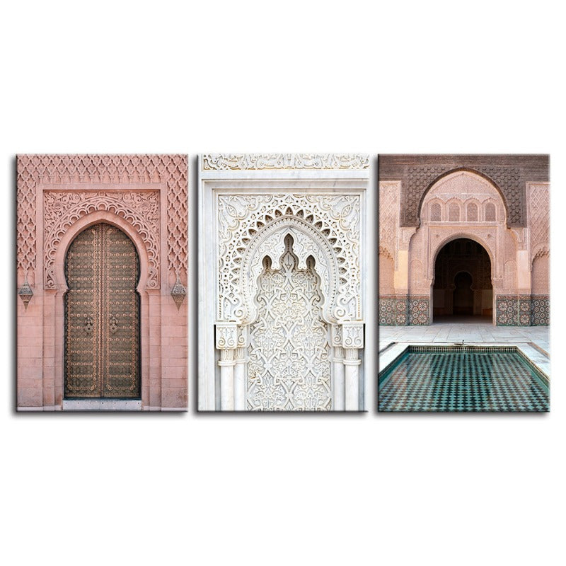 Set of 3 Canvas Art Paintings with Stunning Architectural Design