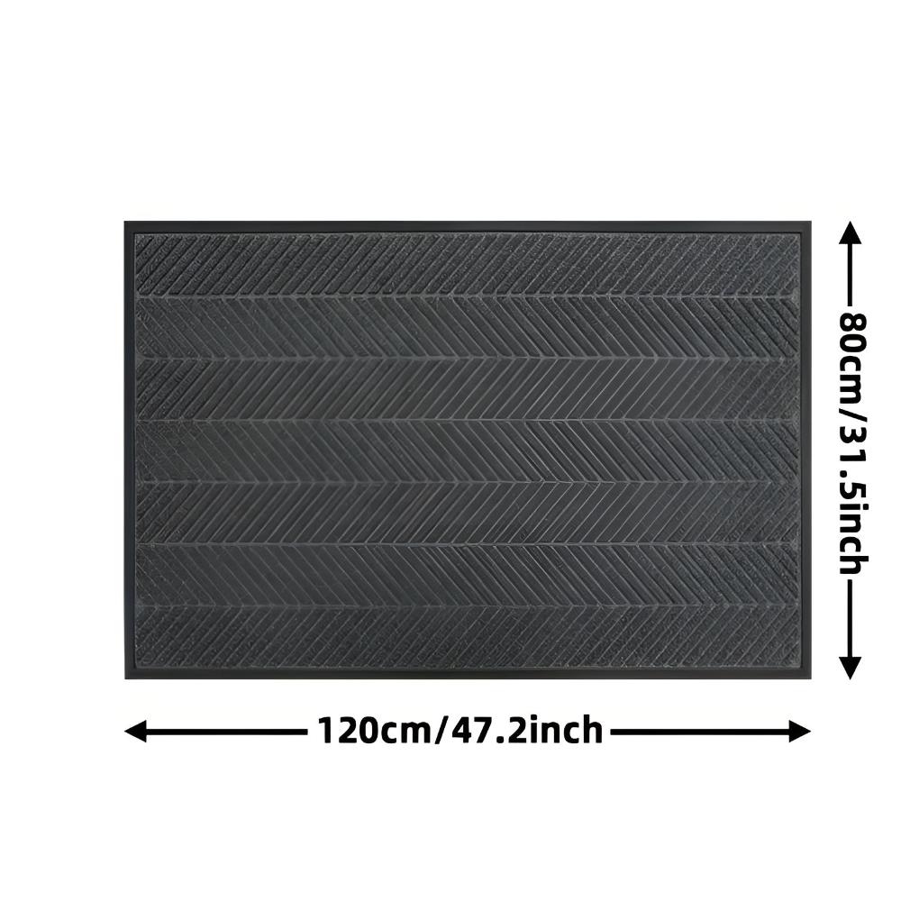 Textured Chevron Non-Slip Entrance Mat for All Seasons