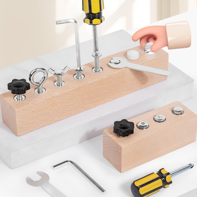 Wooden Montessori Toy Set – Board with Screws and Screwdriver for Fine Motor Skills Development - 50% Off!