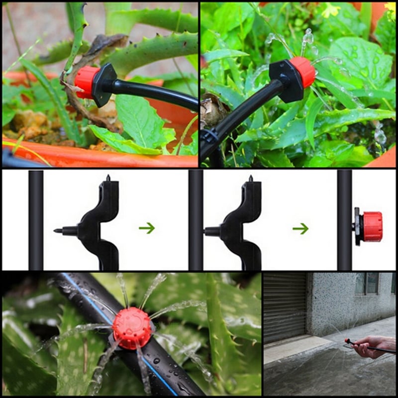 Adjustable 360° Drip Irrigation Emitters with 8 Nozzles
