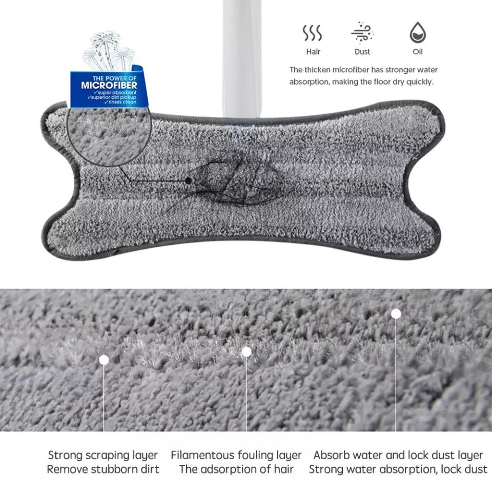 Versatile 360° Rotating Flat Mop with Extended Handle