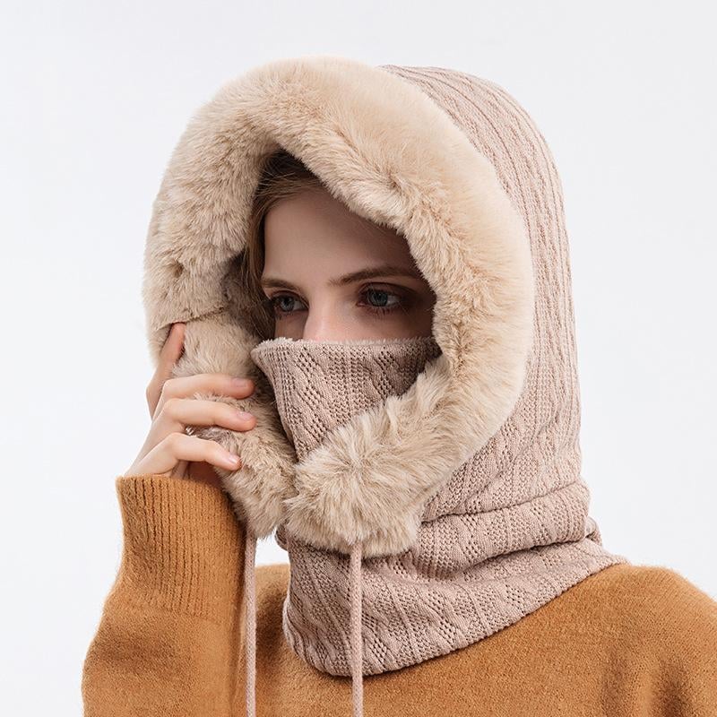 Women's Versatile 3-in-1 Winter Beanie with Face Shield