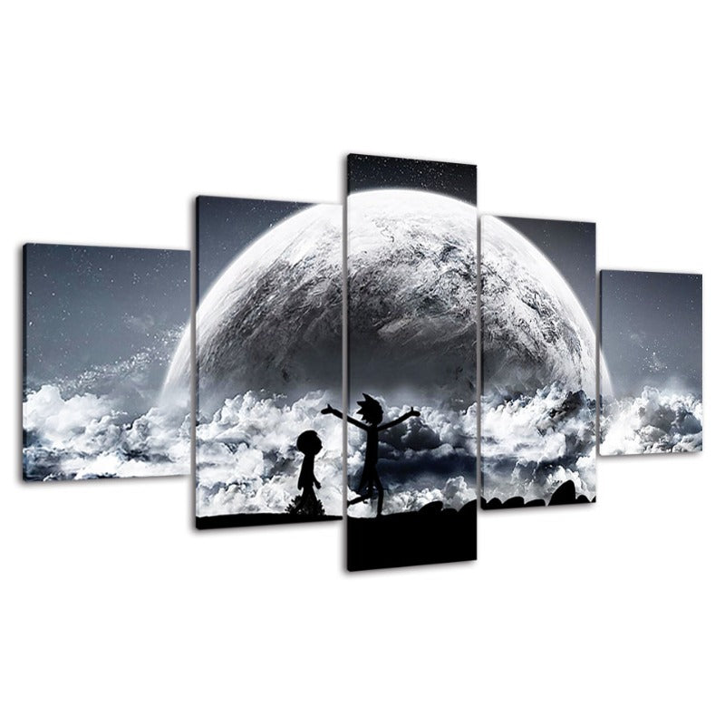 Set of 5 Celestial Canvas Prints - Galaxy Wall Art