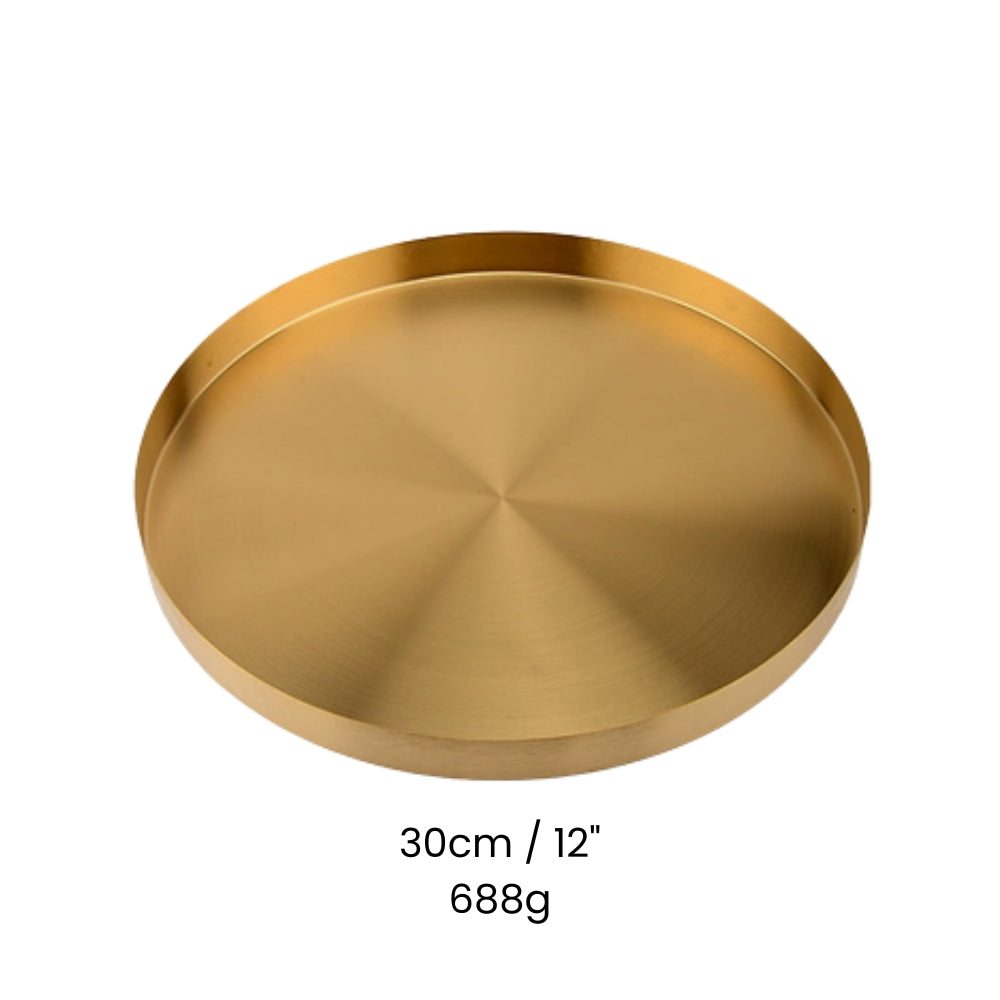 Elegant Gold-Plated Serving Tray for Home Décor
