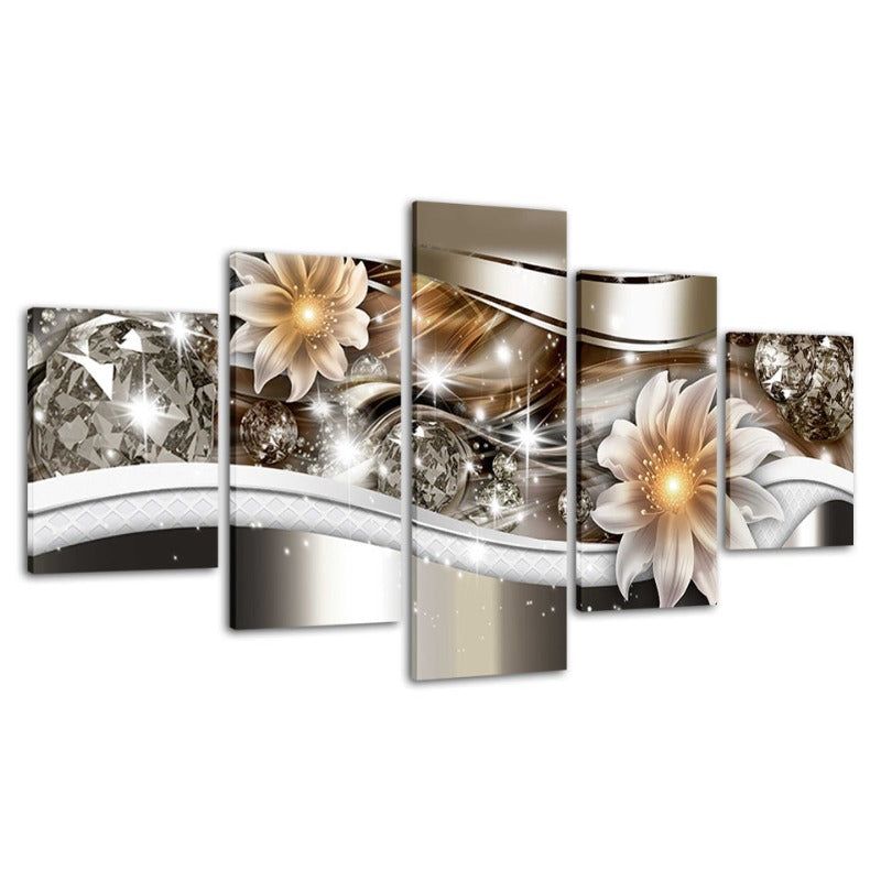 Stunning 5-Piece Floral Canvas Art for Elegant Spaces