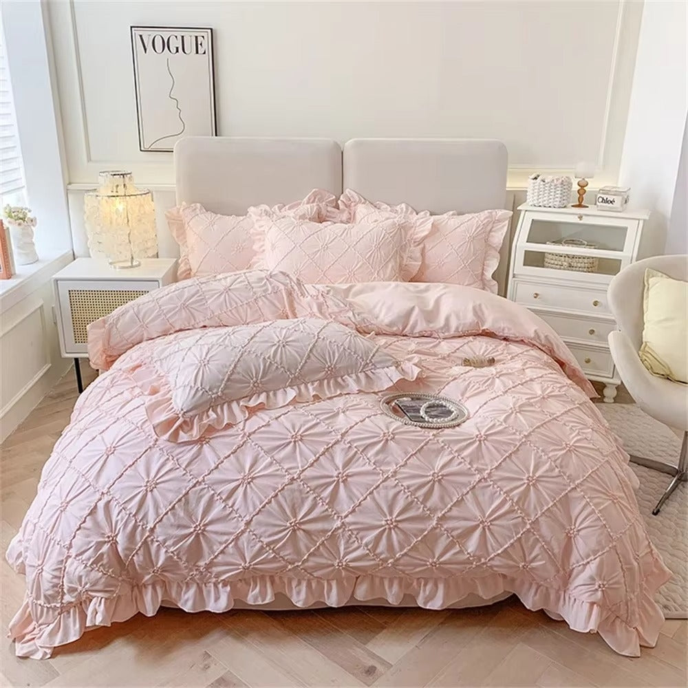 Charming Cotton Ruffled Bedding Collection | 4-Piece Set