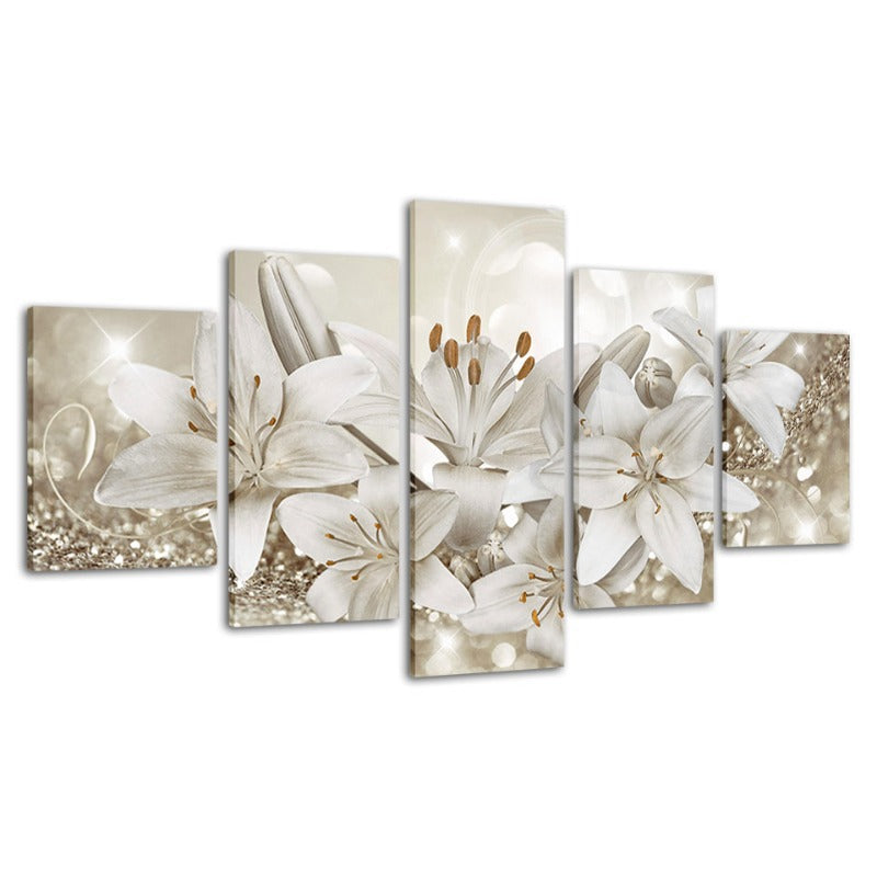 Stunning 5-Piece Flower Canvas Art for Vibrant Interiors