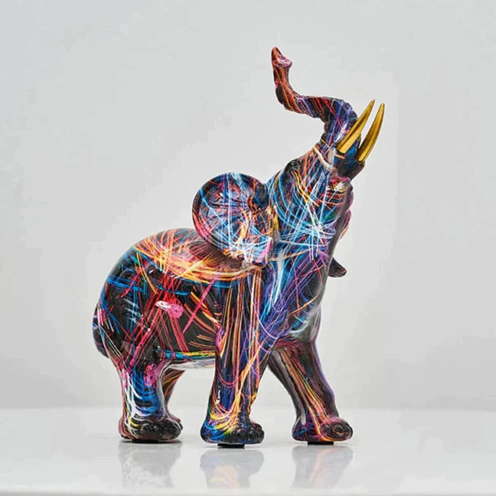 Vibrant Artisan Elephant Sculpture for Modern Decor