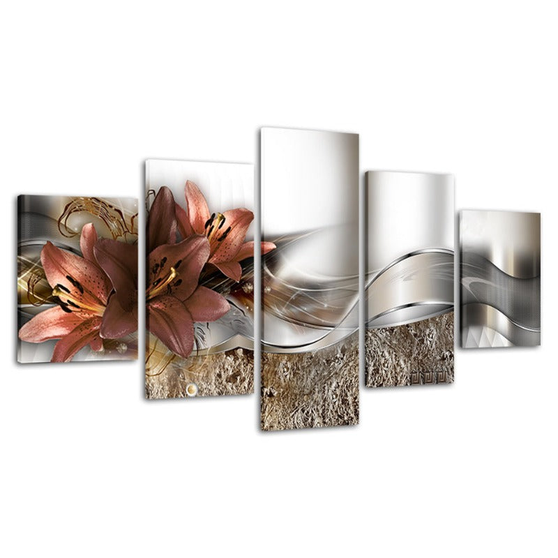Vibrant Tulip Canvas Art Set - 5 Piece Floral Décor