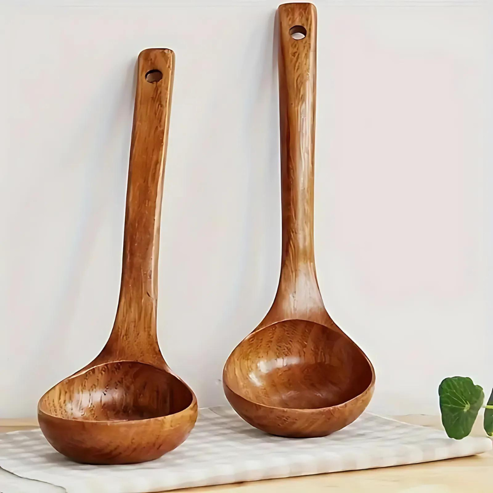 Eco-Friendly Wooden Soup Spoon - Single Unit