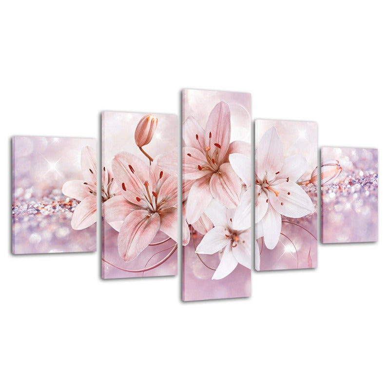 Stunning 5-Piece Floral Canvas Art for Elegant Spaces